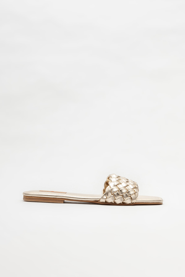 Gold düz kadın terlik - Elle Shoes