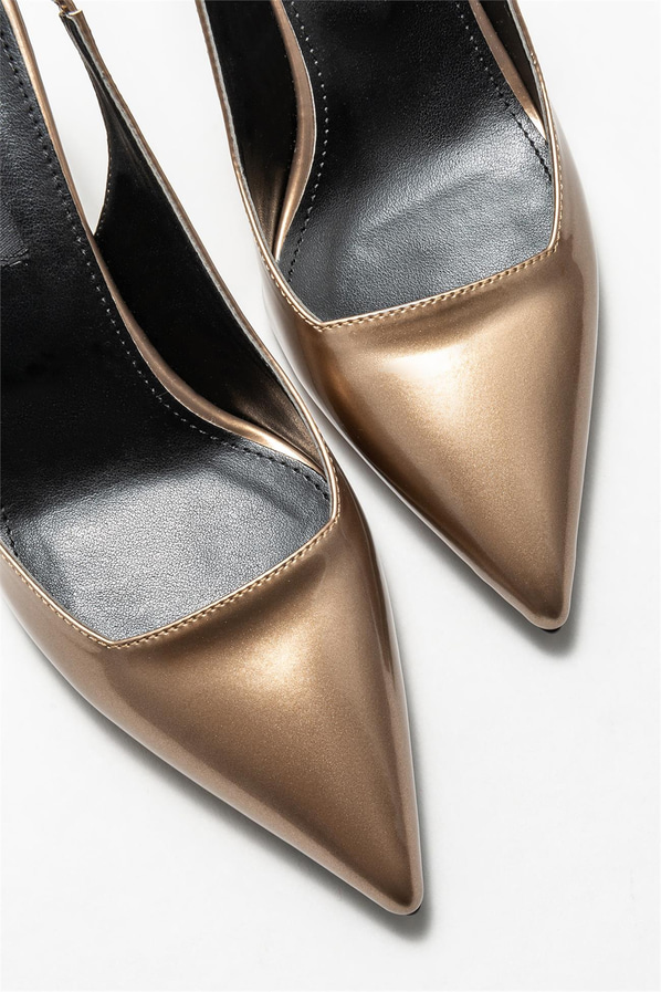 Gold topuklu kadın ayakkabı - Elle Shoes