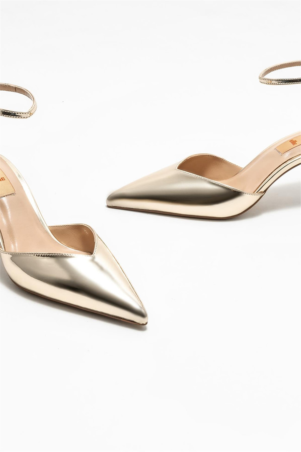 Gold topuklu kadın ayakkabı - Elle Shoes