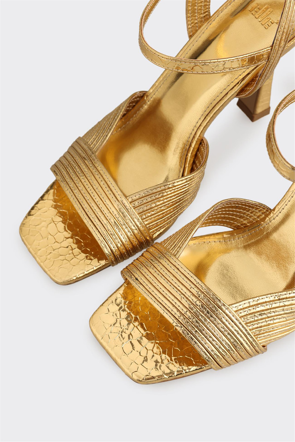 Gold Kadın Topuklu Sandalet