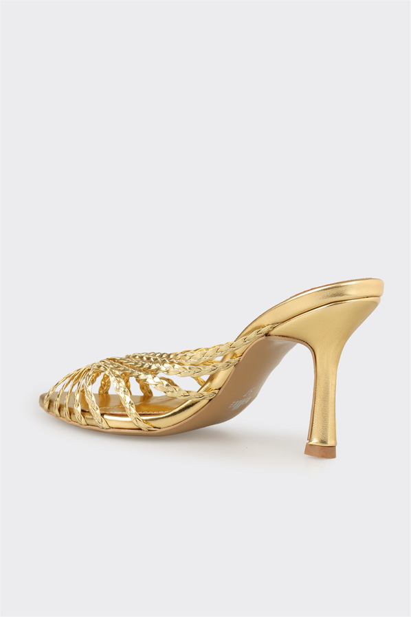 Gold topuklu kadın terlik - Elle Shoes