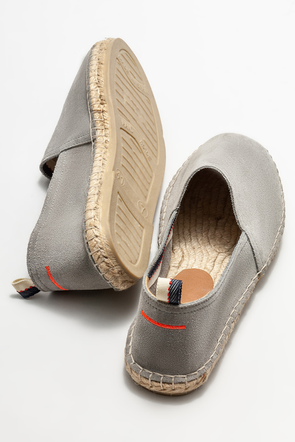 Gri deri erkek espadril - Elle Shoes