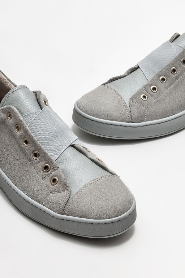 Gri deri erkek günlük ayakkabı, günlük kullanım için - Elle Shoes