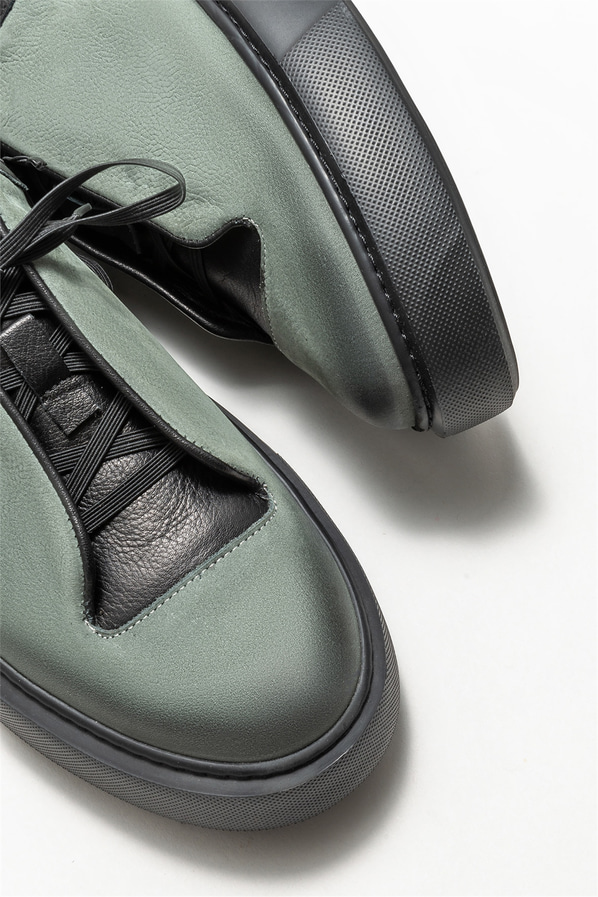 Gri deri erkek günlük ayakkabı, günlük kullanım için - Elle Shoes