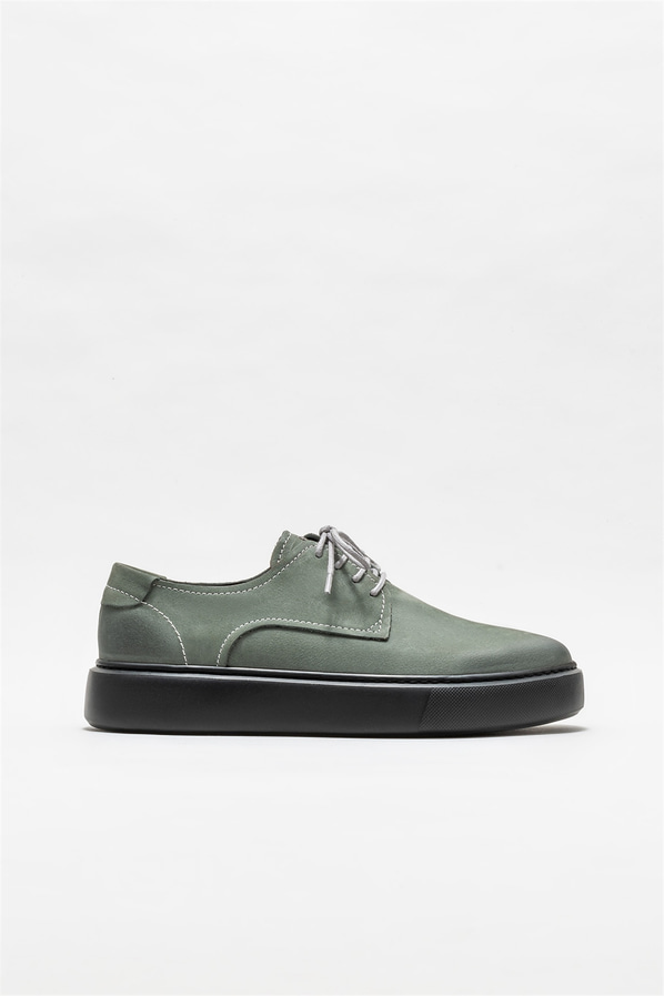 Gri deri erkek günlük ayakkabı, günlük kullanım için - Elle Shoes