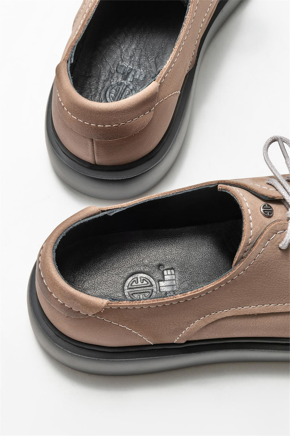 Gri deri erkek günlük ayakkabı, günlük kullanım için - Elle Shoes