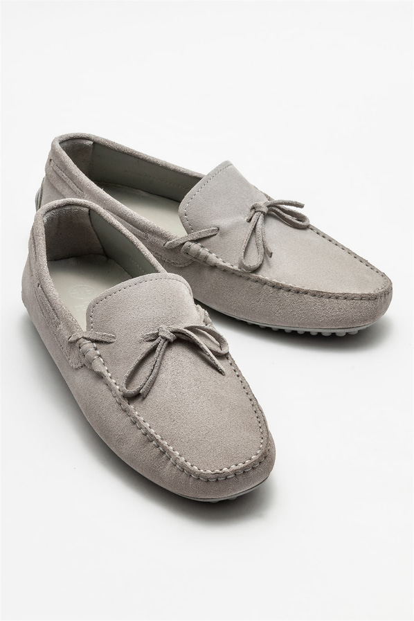 Gri deri erkek günlük ayakkabı, günlük kullanım için - Elle Shoes