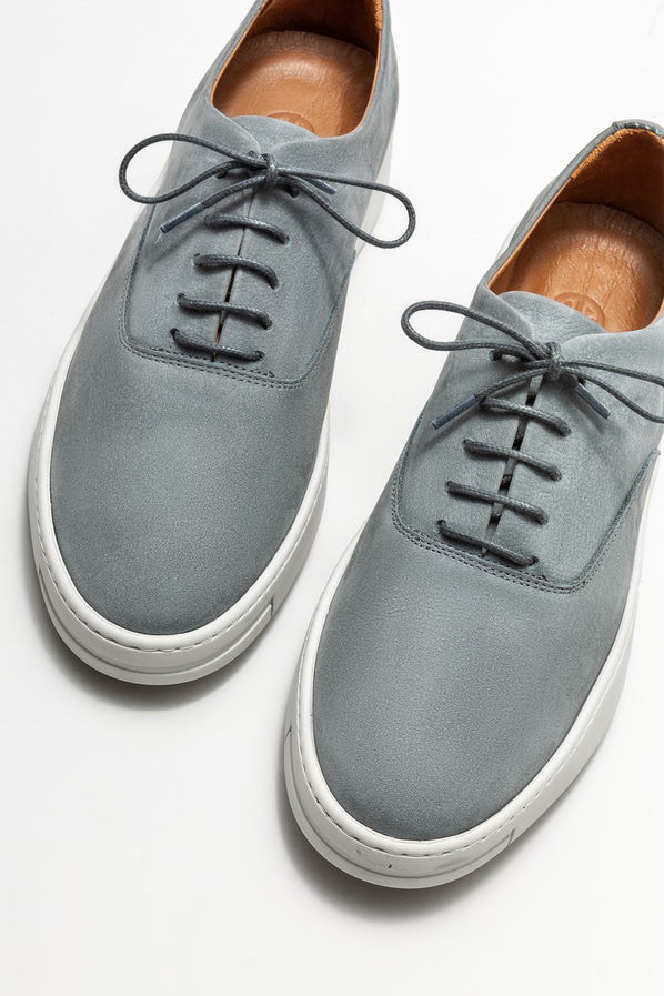 Gri deri erkek günlük ayakkabı, günlük kullanım için - Elle Shoes