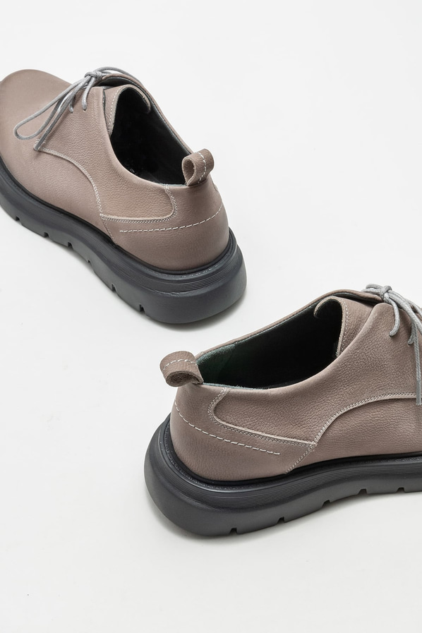 Gri deri erkek günlük ayakkabı, günlük kullanım için - Elle Shoes