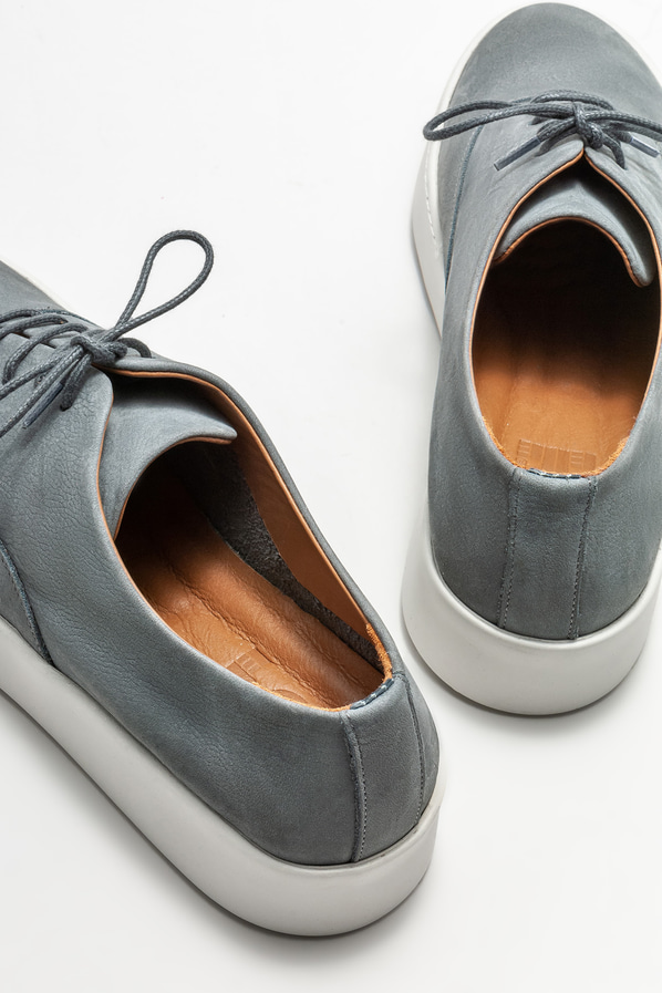 Gri deri erkek günlük ayakkabı, günlük kullanım için - Elle Shoes