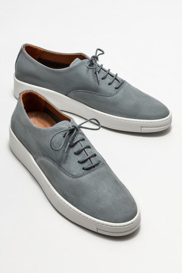 Gri deri erkek günlük ayakkabı, günlük kullanım için - Elle Shoes