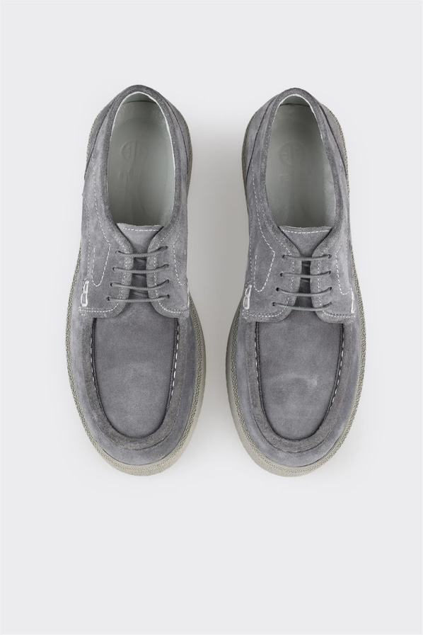 Gri deri erkek günlük ayakkabı, günlük kullanım için - Elle Shoes