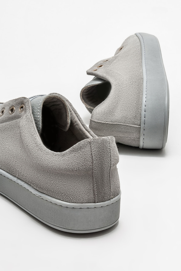 Gri deri erkek günlük ayakkabı, günlük kullanım için - Elle Shoes