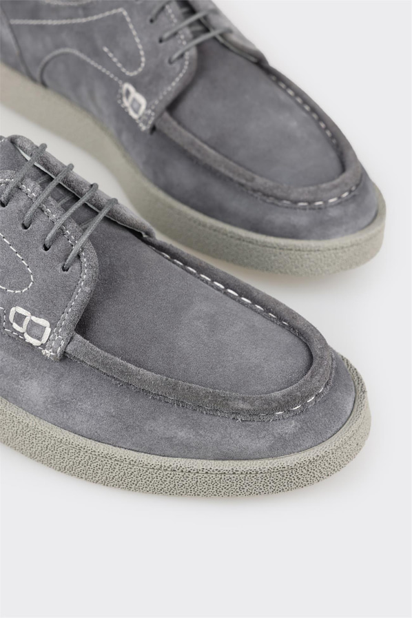 Gri deri erkek günlük ayakkabı, günlük kullanım için - Elle Shoes