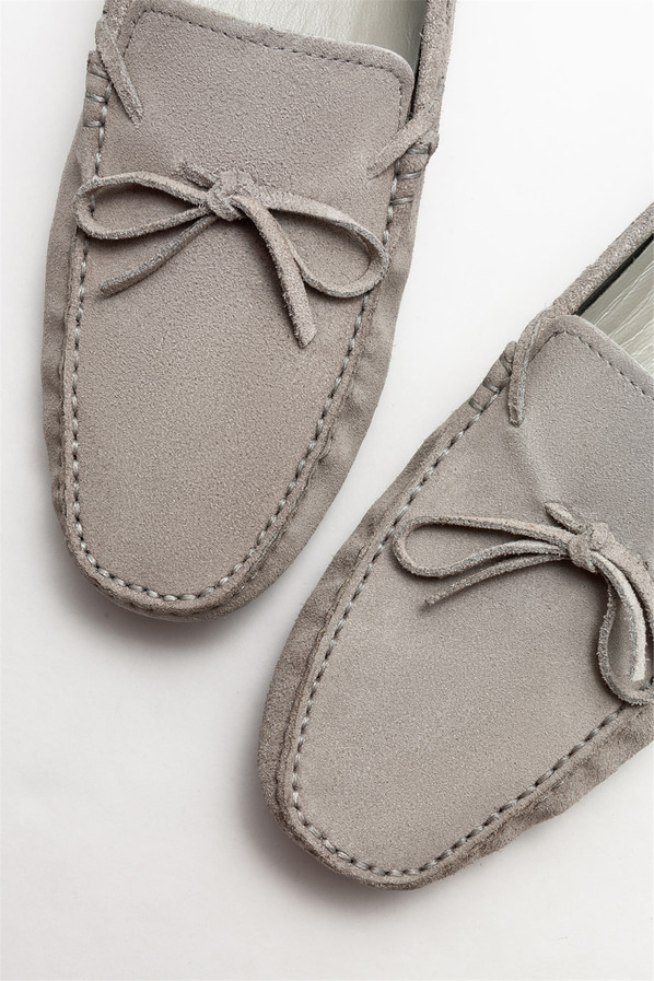 Gri deri erkek günlük ayakkabı, günlük kullanım için - Elle Shoes