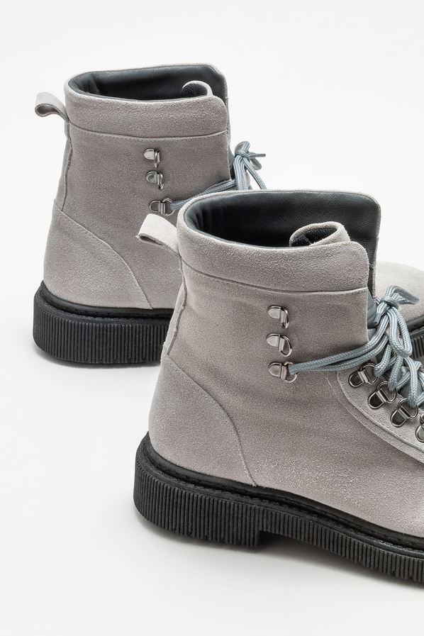 Gri deri erkek günlük bot, günlük kullanım için - Elle Shoes