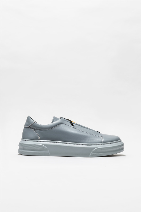 Gri deri erkek spor ayakkabı - Elle Shoes