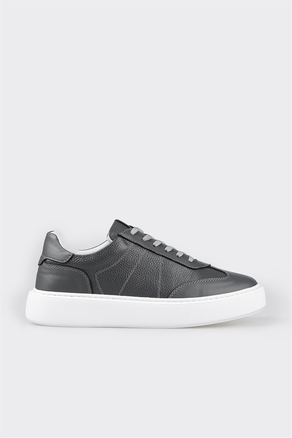 Gri deri erkek spor ayakkabı - Elle Shoes
