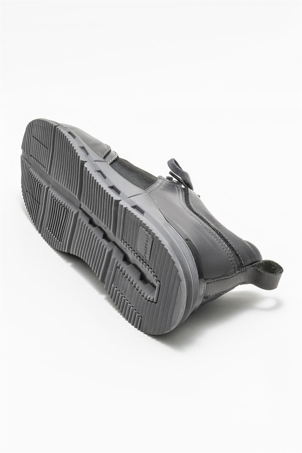 Gri deri erkek spor ayakkabı - Elle Shoes