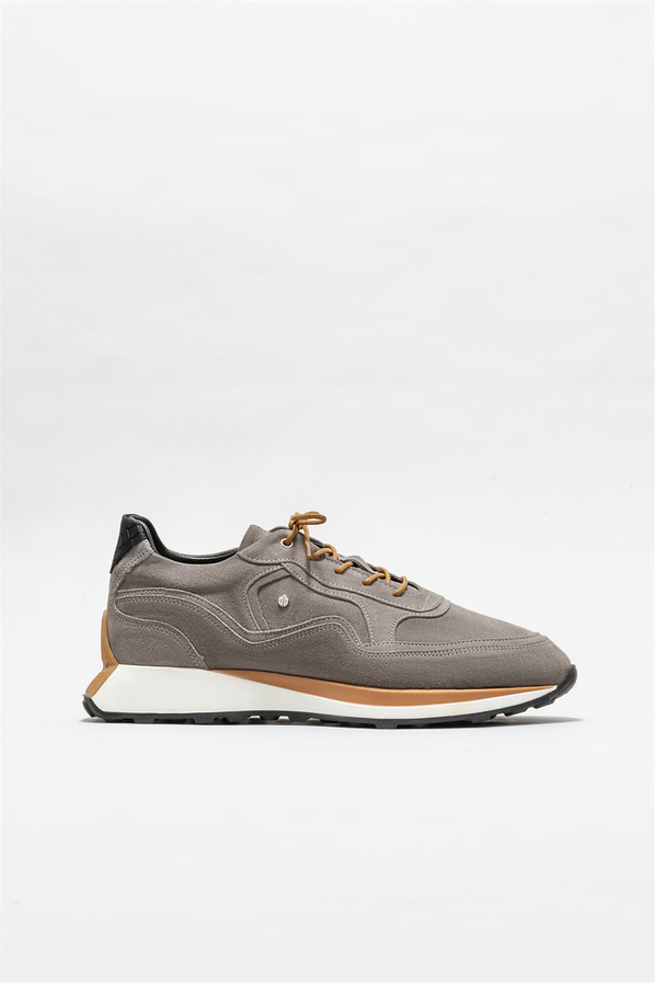 Gri deri erkek spor ayakkabı - Elle Shoes