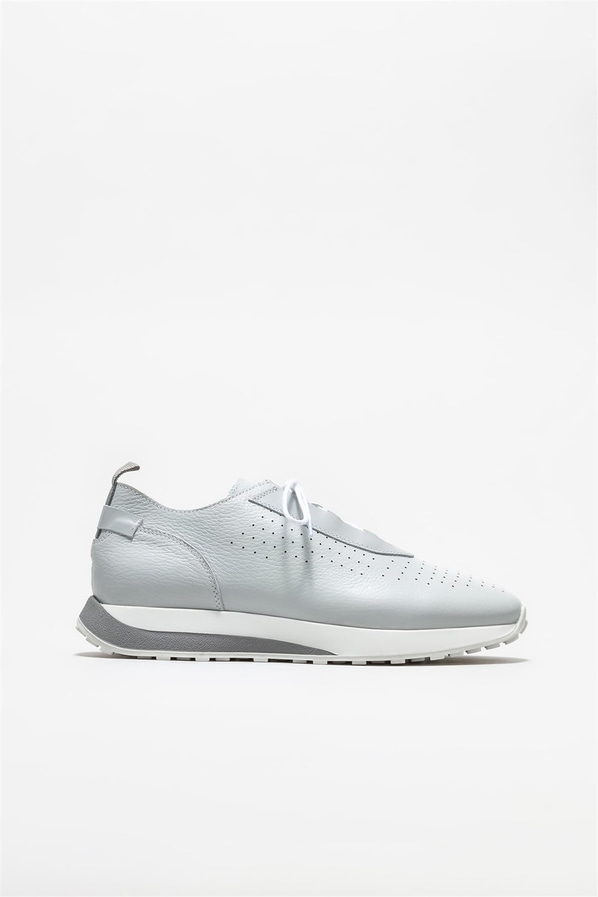Gri deri erkek spor ayakkabı - Elle Shoes