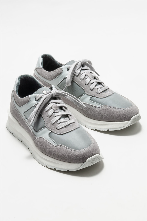 Gri deri erkek spor ayakkabı - Elle Shoes