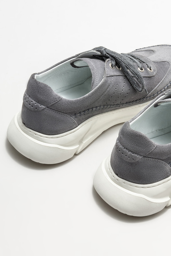 Gri deri erkek spor ayakkabı - Elle Shoes