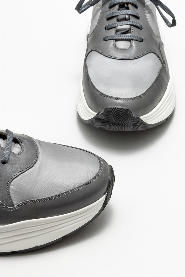 Gri deri erkek spor ayakkabı - Elle Shoes