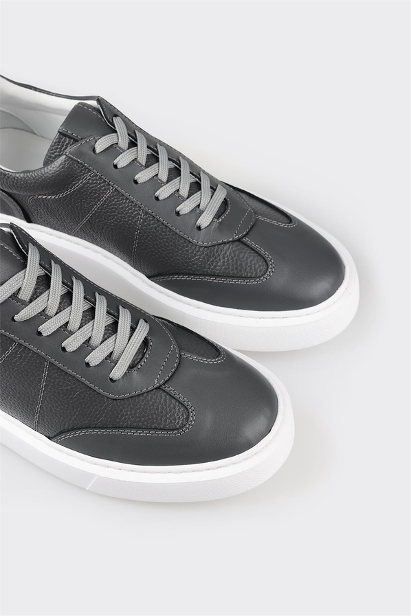 Gri deri erkek spor ayakkabı - Elle Shoes