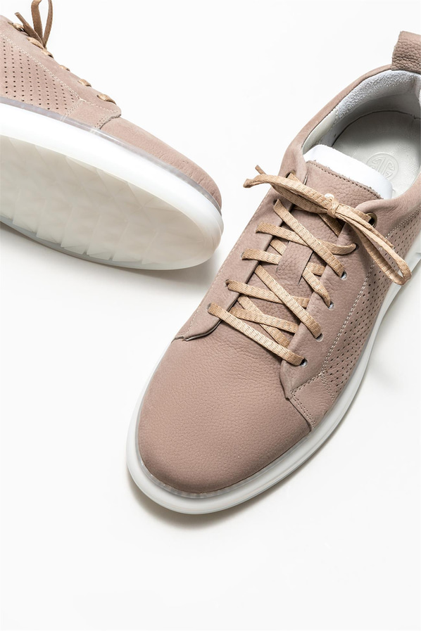 Gri deri erkek spor ayakkabı - Elle Shoes