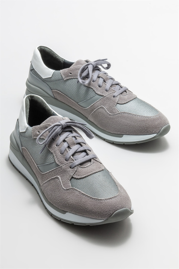 Gri deri erkek spor ayakkabı - Elle Shoes