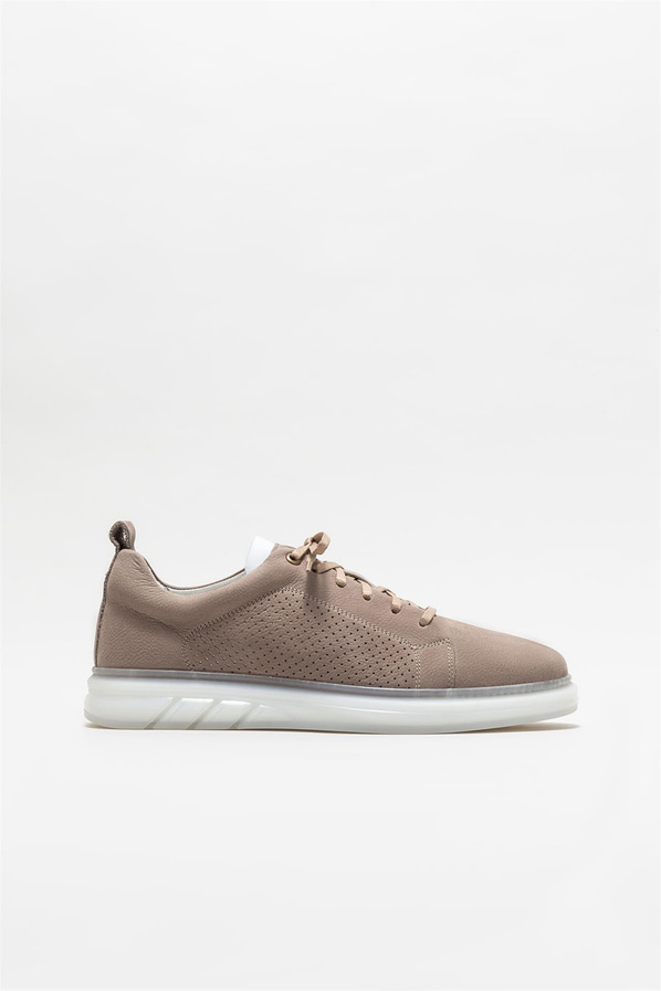 Gri deri erkek spor ayakkabı - Elle Shoes
