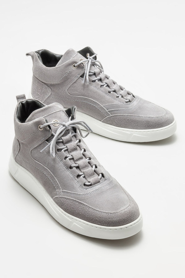 Gri deri erkek bot - Elle Shoes