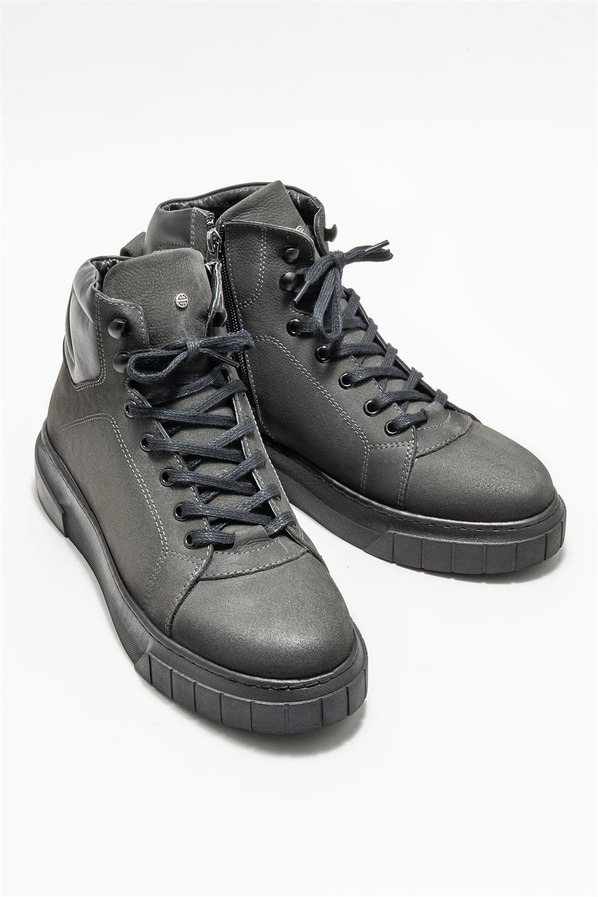 Gri deri erkek bot - Elle Shoes