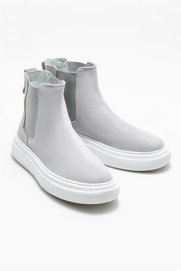Gri deri erkek bot - Elle Shoes