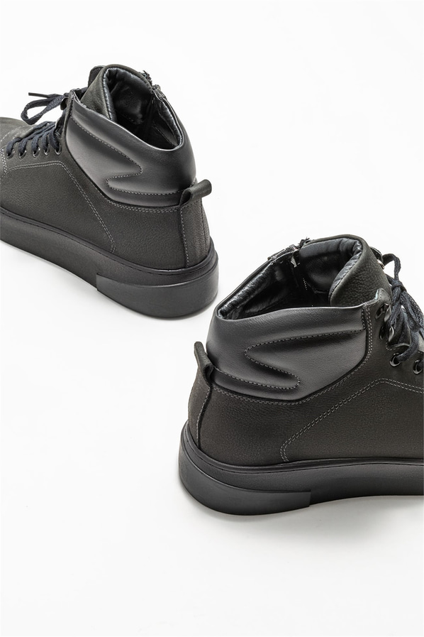 Gri deri erkek bot - Elle Shoes