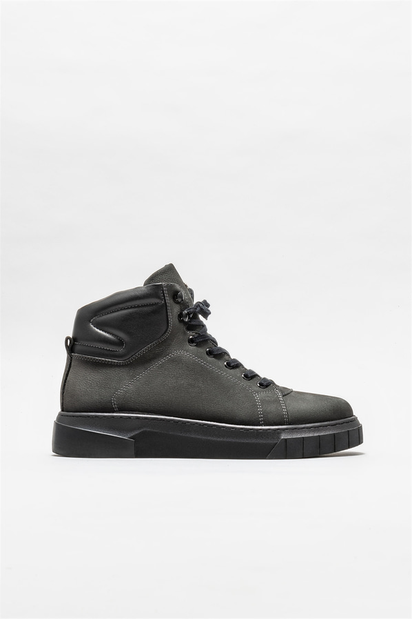 Gri deri erkek bot - Elle Shoes