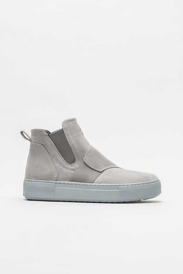 Gri deri kadın bot, günlük kullanım için - Elle Shoes
