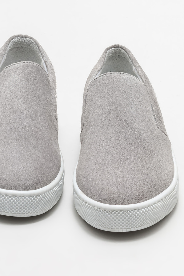 Gri deri kadın spor ayakkabı - Elle Shoes