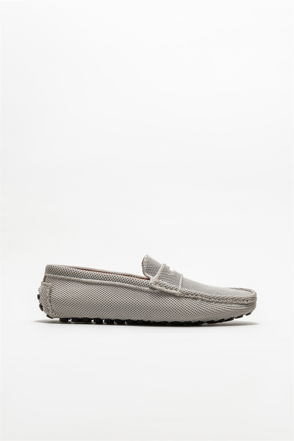 Gri erkek loafer, günlük kullanım için - Elle Shoes