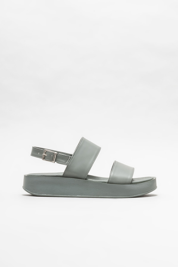 Gri dolgu topuklu kadın sandalet - Elle Shoes