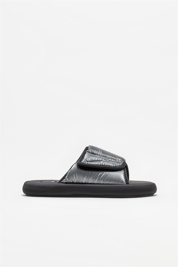 Gri düz kadın terlik - Elle Shoes