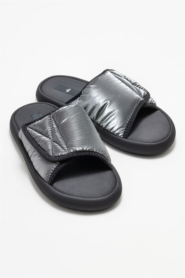 Gri düz kadın terlik - Elle Shoes
