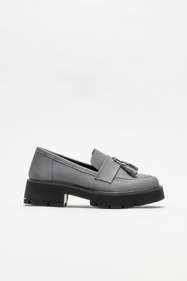 Gri kadın loafer - Elle Shoes