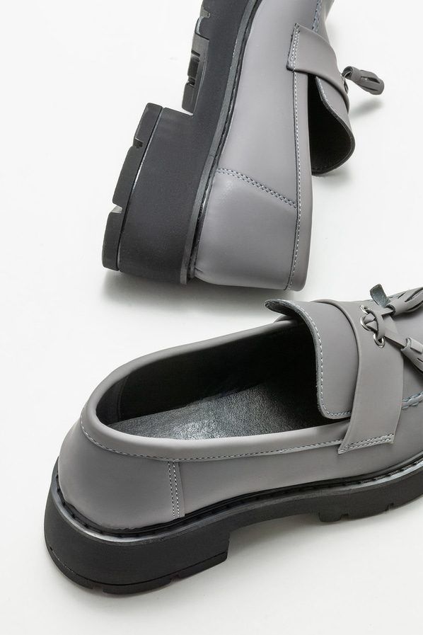 Gri kadın loafer - Elle Shoes