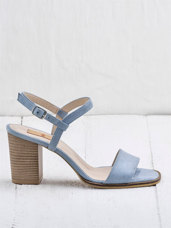 Mavi kalın topuklu kadın sandalet - Elle Shoes