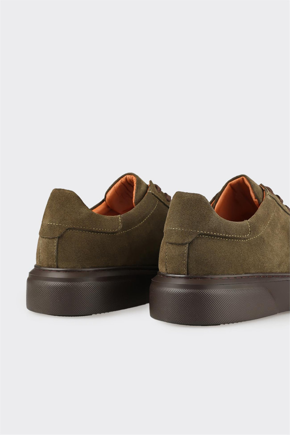 Haki Deri Erkek Günlük Ayakkabı