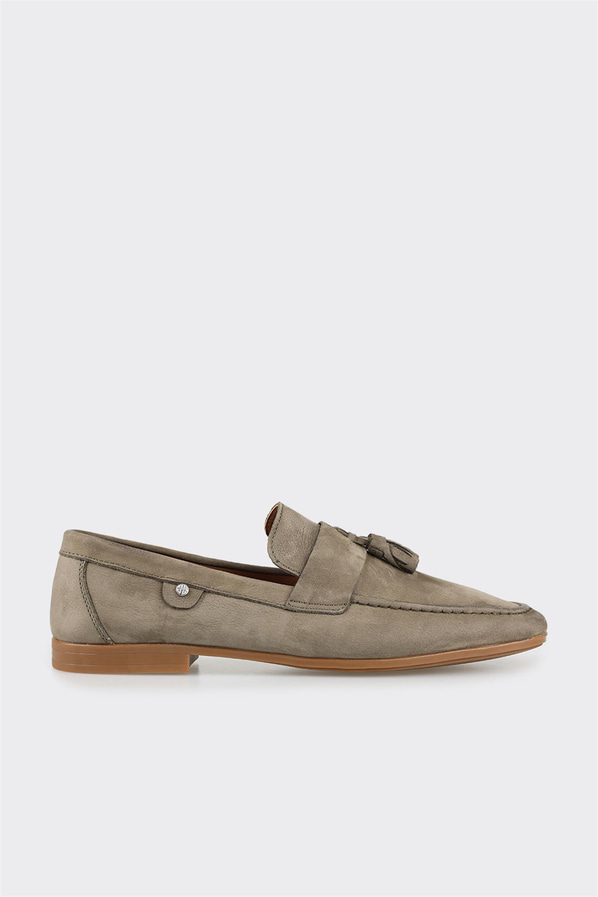 Haki deri erkek günlük ayakkabı, günlük kullanım için - Elle Shoes