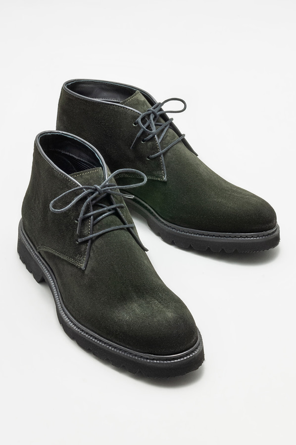 Haki deri erkek günlük bot, günlük kullanım için - Elle Shoes