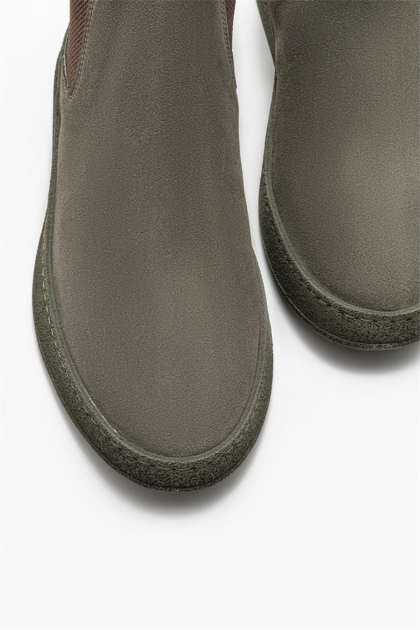 Haki deri erkek günlük bot, günlük kullanım için - Elle Shoes